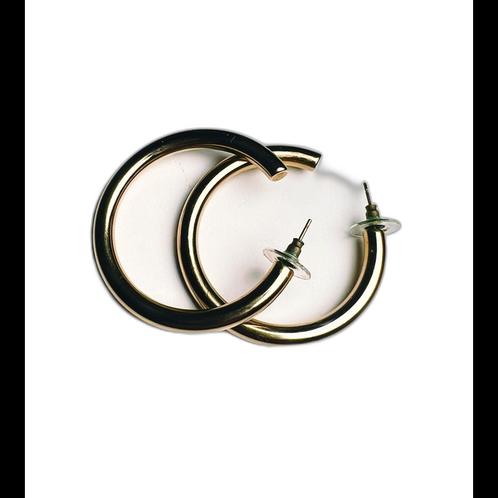 Cali Tiger Earrings Modern Maximalist Mob Wife 18k Gold Plated Half Hoop Set